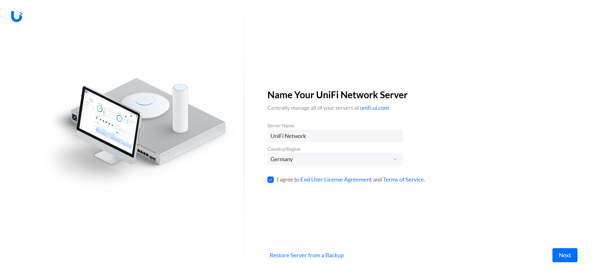 Choosing a network name.