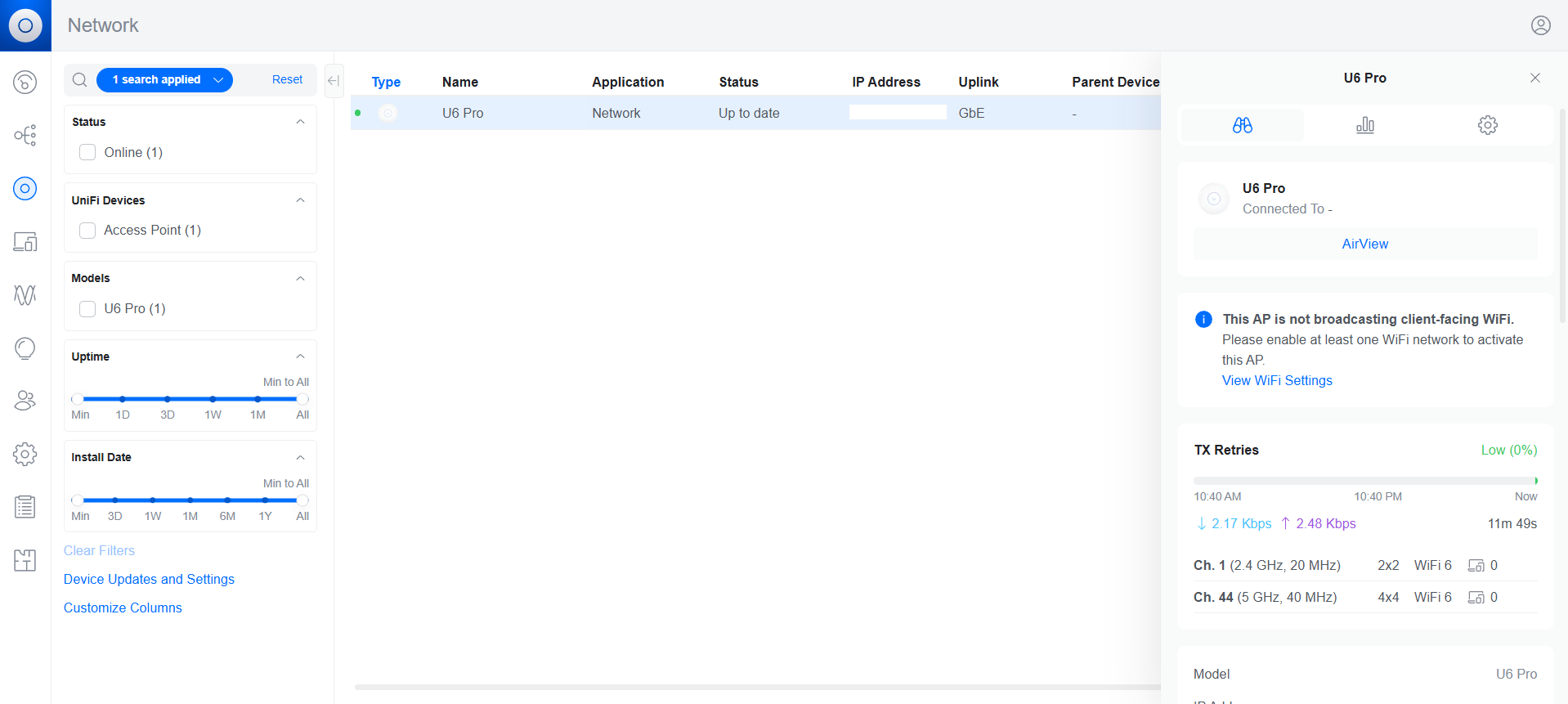 Adopted access point with deactivated WiFi.