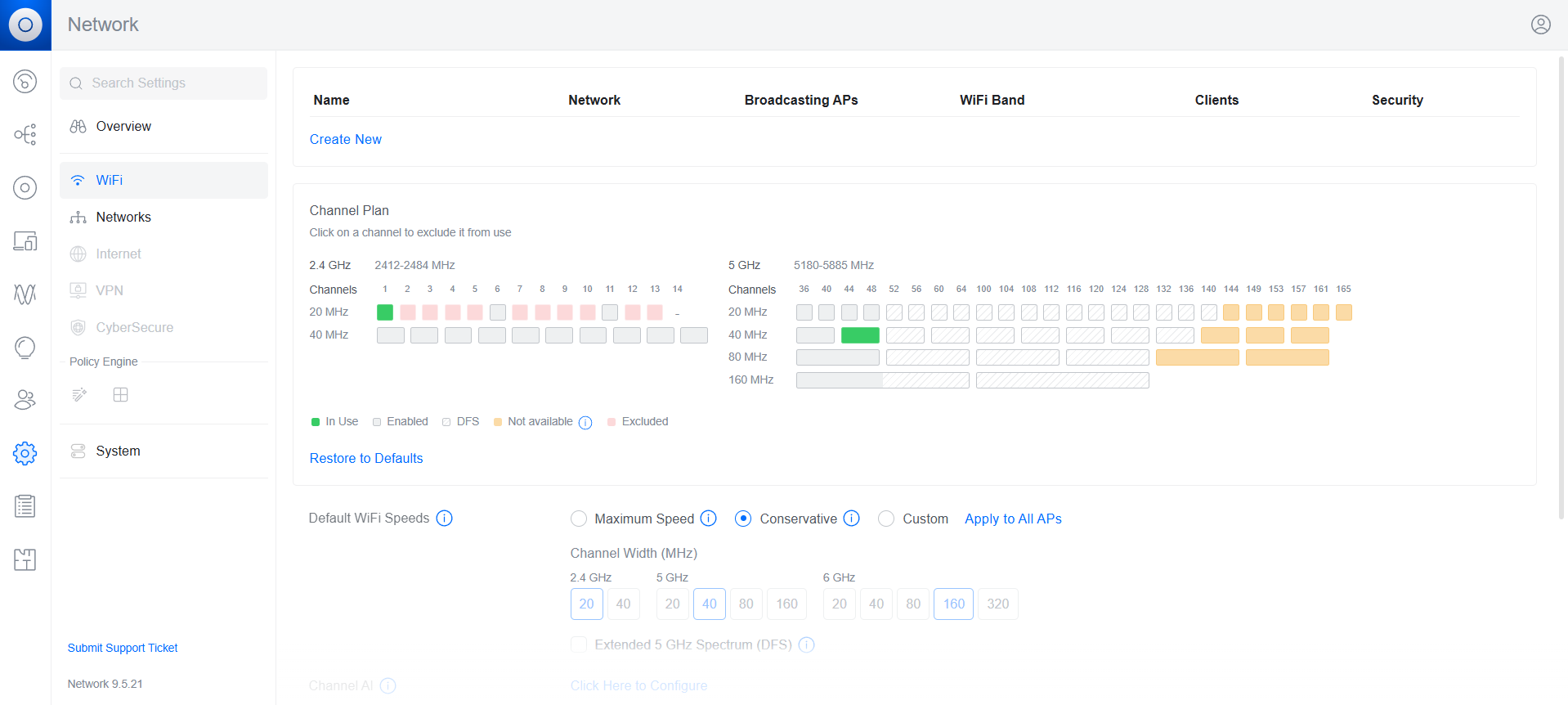 Inspecting the WiFi settings.